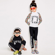 Baby diving suit split male and female children swimsuit long sleeve trousers sunscreen diving suit girl diving suit two-piece suit