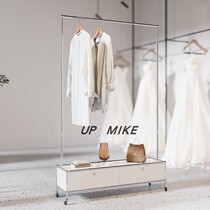 中古Up MIke 风格不锈钢落地挂衣架可移动衣帽架客厅卧室简约衣架