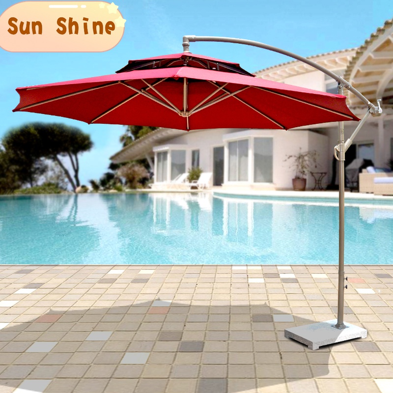 Outdoor parasol Banana umbrella 3 meters outdoor leisure large stall Courtyard umbrella Terrace dining room Outdoor parasol