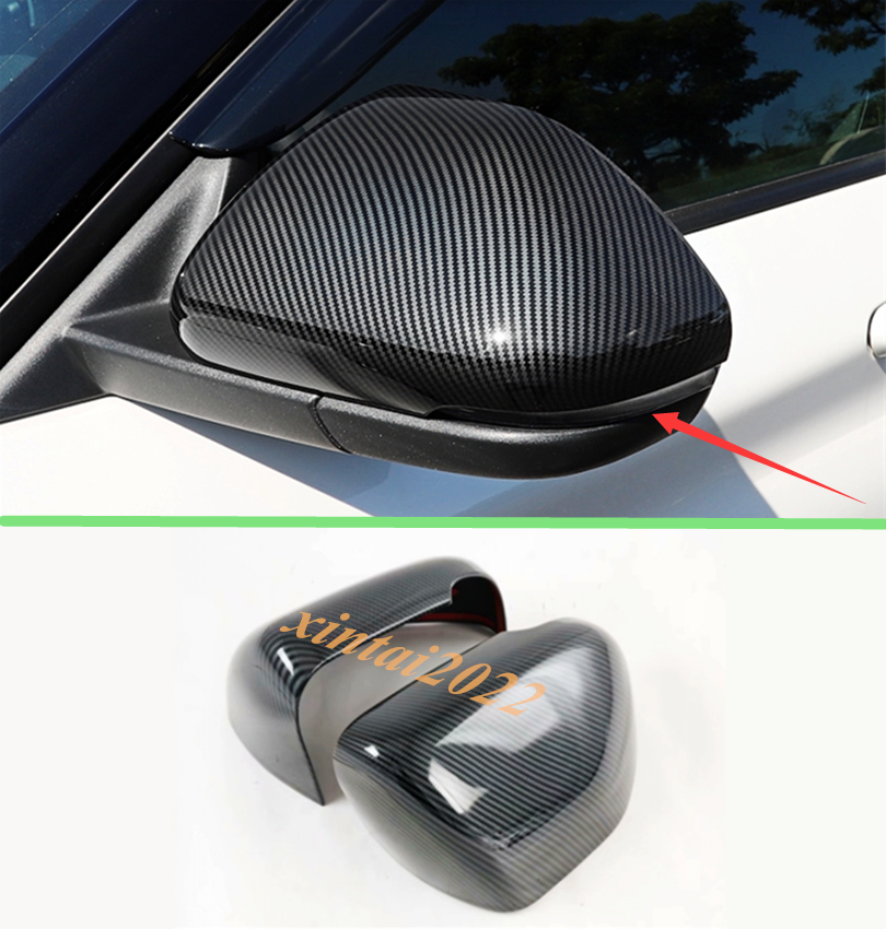 2PCS Carbon Fiber Door Rearview Mirror Frame Trim Fit For Ford F150 2017-2020
