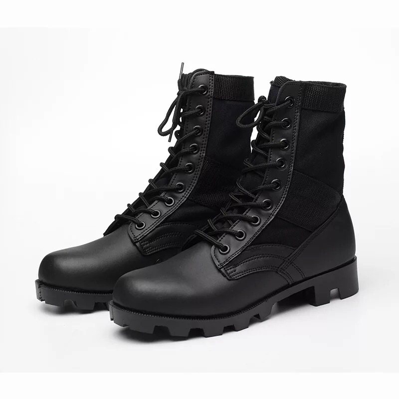 Men's and women's jungle boots combat boots panama sole leather outdoor desert boots molded shoes