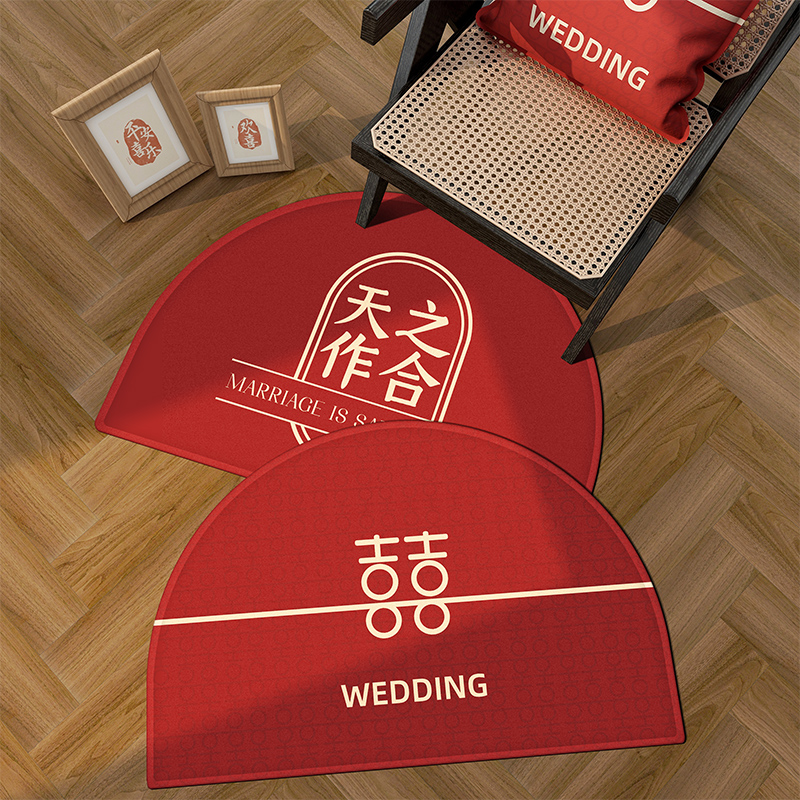 Enter into the door semicircle doormat creative festival new room decoration of wedding room arrangement foot mat