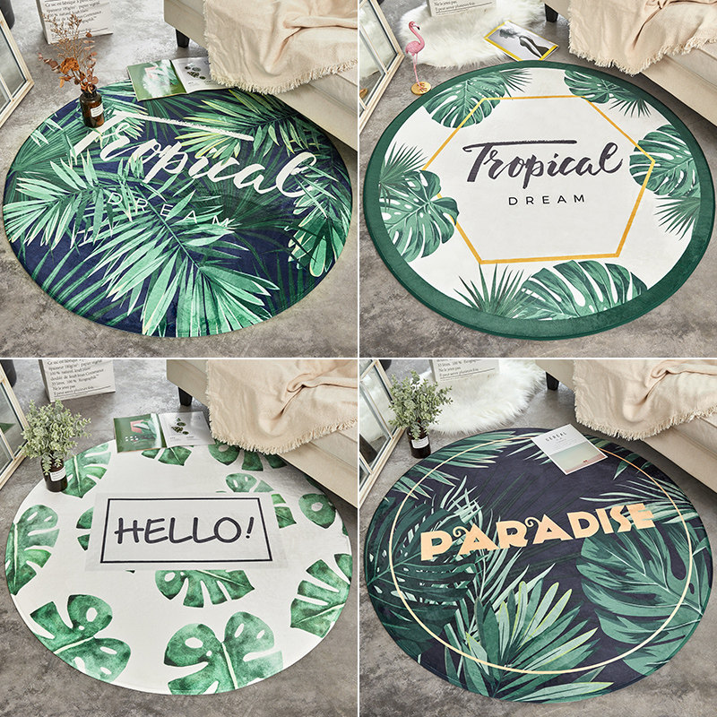 Round Carpet Nordic Wind Hanging Basket Chair Cushion Subround Ground Cushion Swivel Chair Cushion Computer Chair Bedroom Bedside Blanket