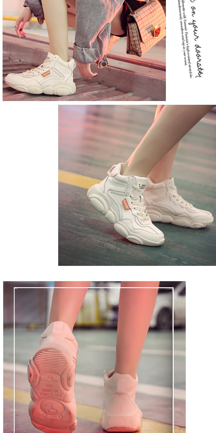 Xuân 2019 phiên bản mới của Hàn Quốc của giày thể thao ulzzang giày thể thao nữ cổ cao màu trắng