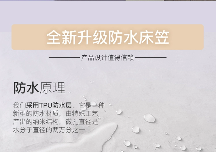 Giường chống thấm nước tấm bạt lò xo bìa tiết niệu máy thở có thể giặt ve giường scorpion cotton bông Simmons nệm bìa