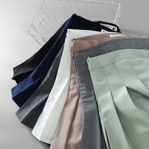 Spring new high waist anti walking light half body dress Women 100 hitch pleated dress Academy wind grey high waist a short skirt