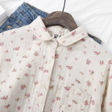 Весенняя рубашка, хлопковый свежий лонгслив, цветочный принт, оверсайз