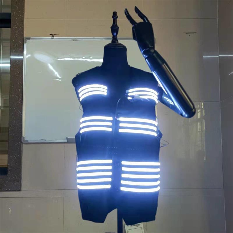 Fashion LED Luminous Suit Vest KTV Night Nightclub Nightclub Out Wine Tavern Bar Event Performance Clothes Stage Props