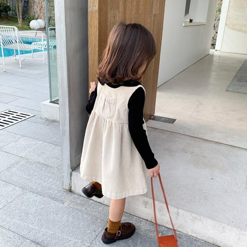 2023 Spring Autumn Clothing Children Dress Girl Dress Foreign Air Two Sides Wearing Baby One-piece Dress With Dress Vest Skirt Han Version-Taobao