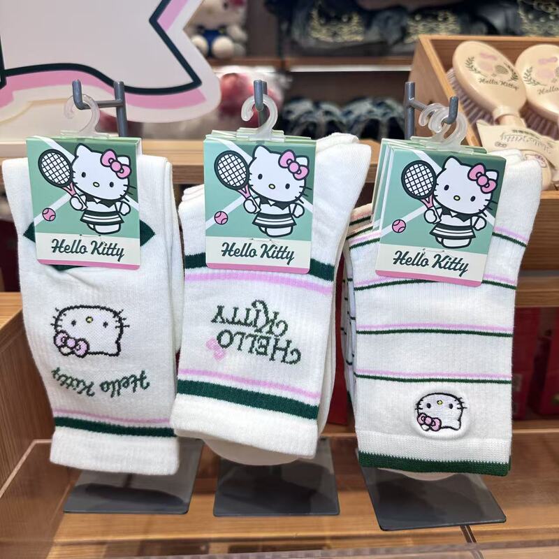 Miniso Hello Kitty Tennis Diary Series Fashionable Ip Long Socks - Hello Kitty Style