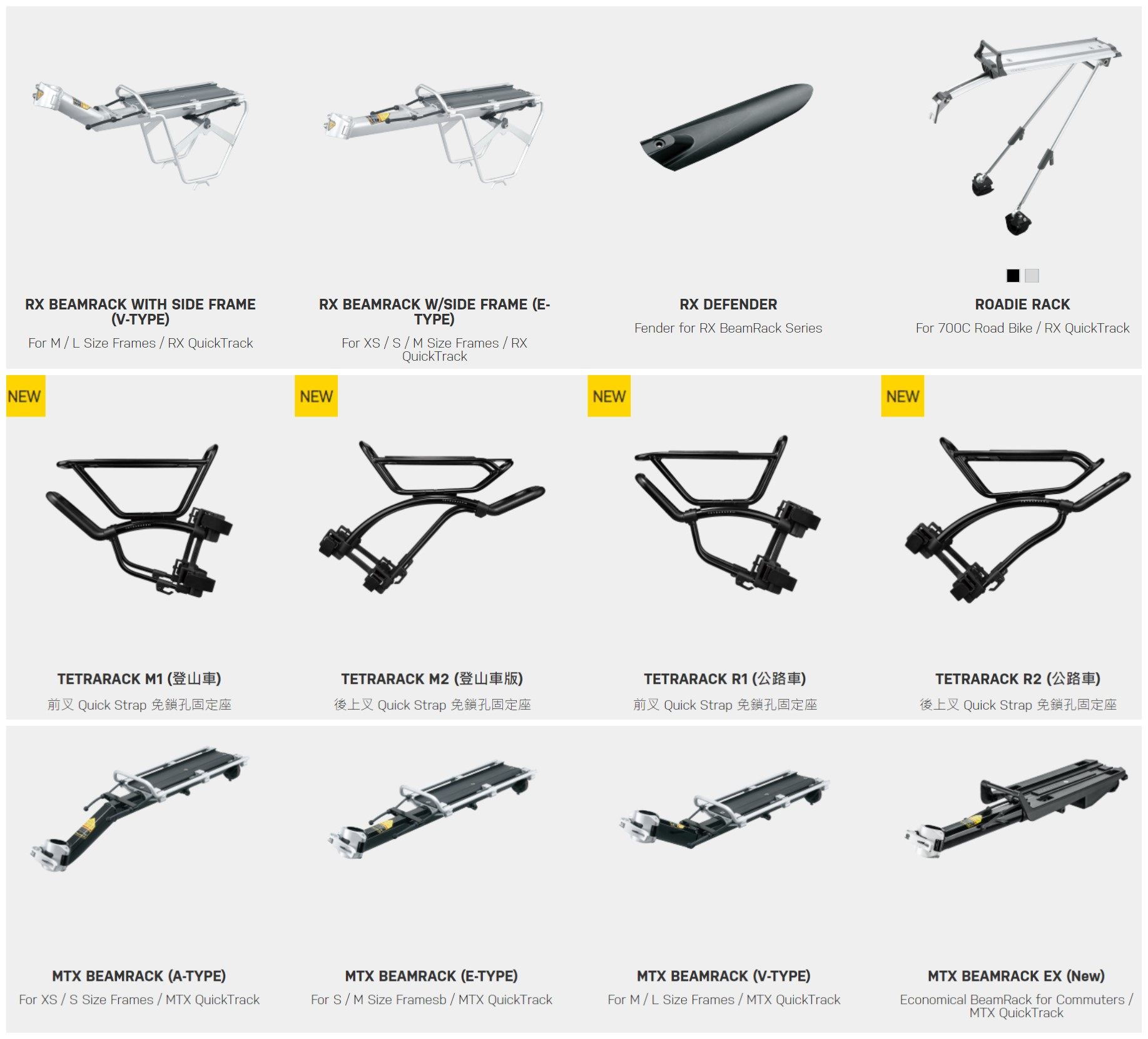 topeak mountain MTX gravel road bike RX screw-free quick release front and rear shelves TETRARACK pack bag