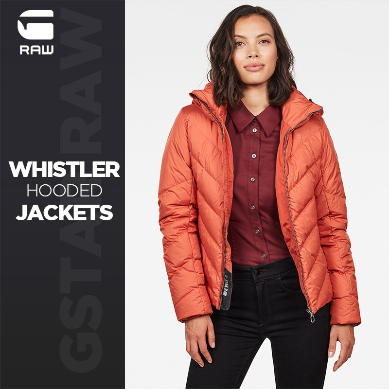 G-STAR RAW AUTUMN WINTER LADY BRIEF Warm Casual Pull Chain Lian Hat Down Jacket D14655
