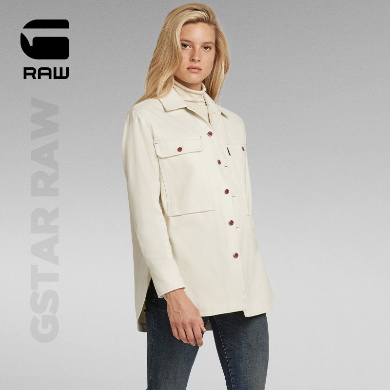 G-STAR RAW2021 autumn winter boyfriend wind curl adjustable with long sleeve girl shirt jacket D20490
