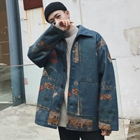 Mùa thu đẹp trai áo gió nam phiên bản Hàn Quốc của cá tính lỏng lẻo phong cách Harajuku áo choàng len retro áo khoác nam áo gió đồng phục