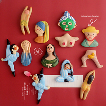 ins Funny characters Resin refrigerator stickers Famous paintings character stickers Message stickers Magnetic stickers Refrigerator decoration whiteboard stickers