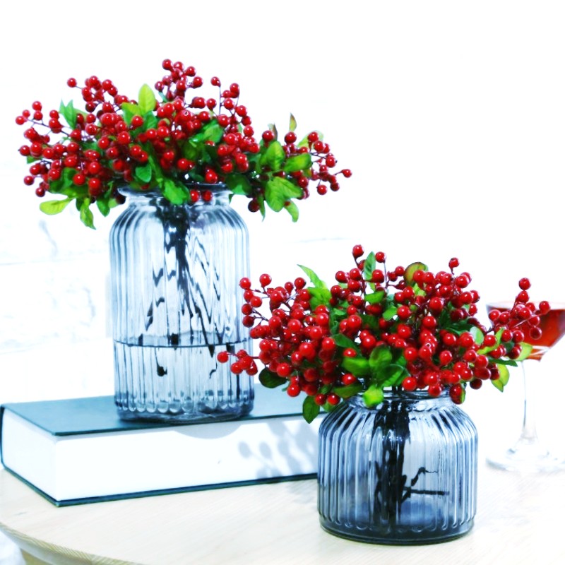 Winter Green Pulp Fruit Guest Dining Room Decoration Floral Emulation Floral Red Hair Chaeze Blueberry Eurostyle Tabletop Vases Small Hem