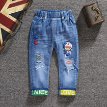 Boy Clothing Boy Jeans Children Long Pants Spring Autumn age 1-3-5-7-year-old baby Little foot pants Autumn Costume Single Pants Tide