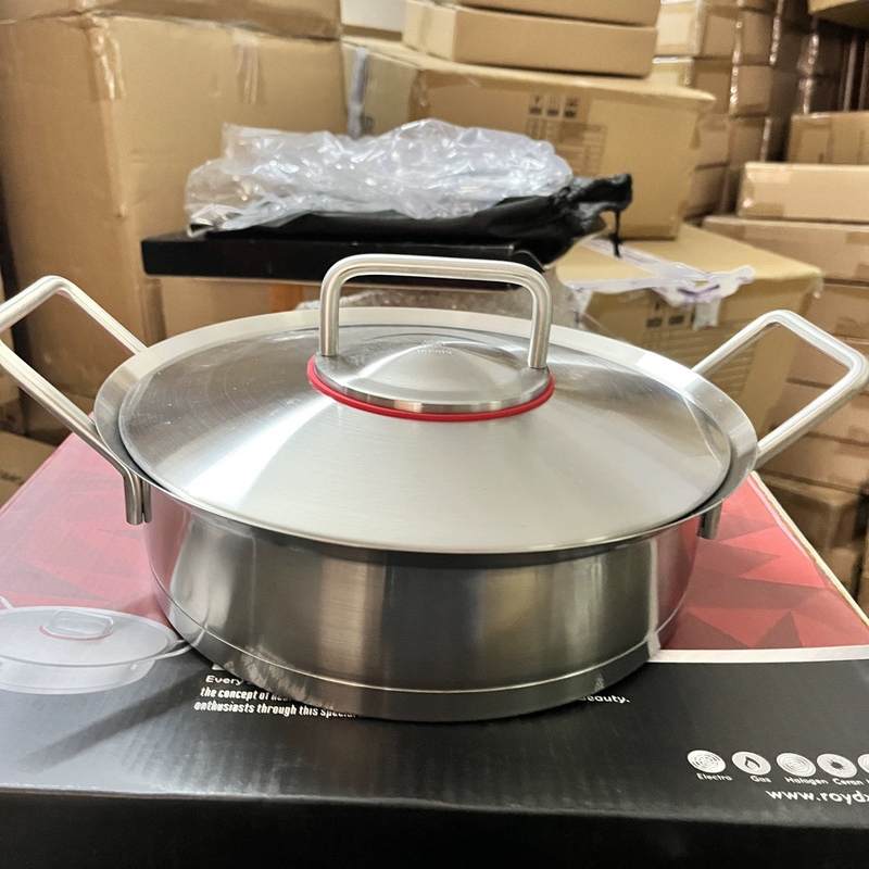 Authentic Roydx Short Soup Pot with Original Packaging, Multi-Purpose Seafood Pot, 24cm, Five-Layer Thick Bottom