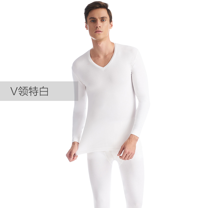 Ba bức ảnh đồ lót ấm mens Lycra bông quần áo len mỏng đàn hồi đáy quần áo vài mùa thu quần mùa thu set