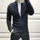 Temperament and style coexist solid color wool blended stand collar cardigan knitted sweater slim jacket for men C1485