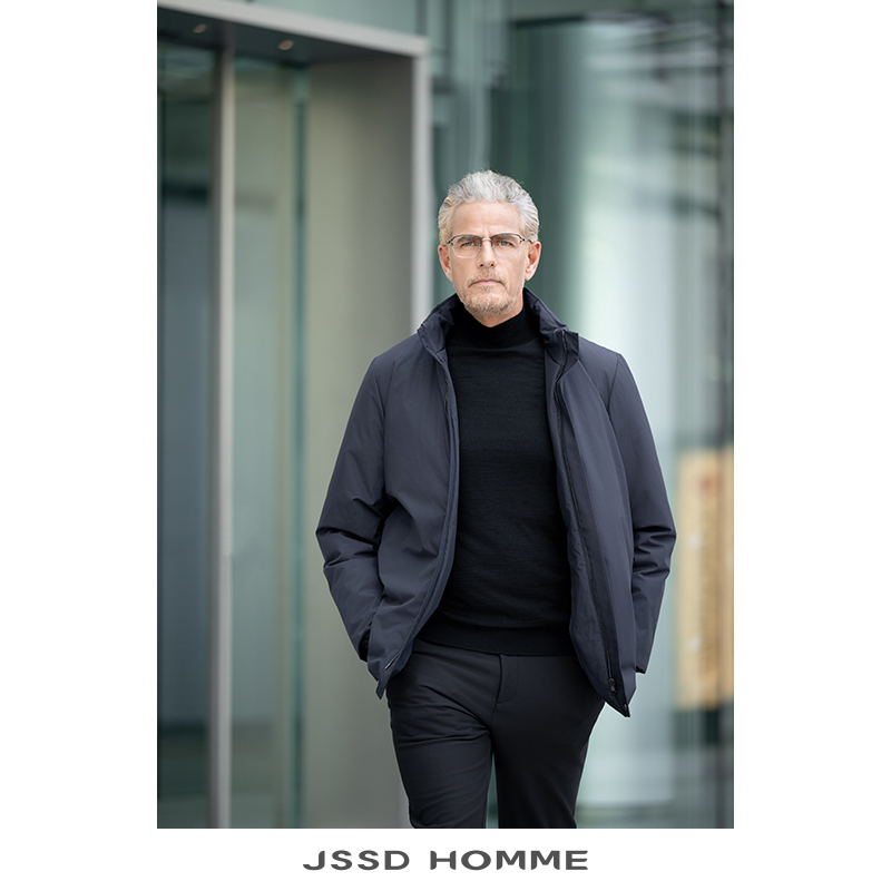 Jssd Homme New Autumn and Winter Gold Label P Cotton Padded Jacket Mid-Length Stand Collar Cotton Coat Men's Cotton Jacket Men's Outerwear