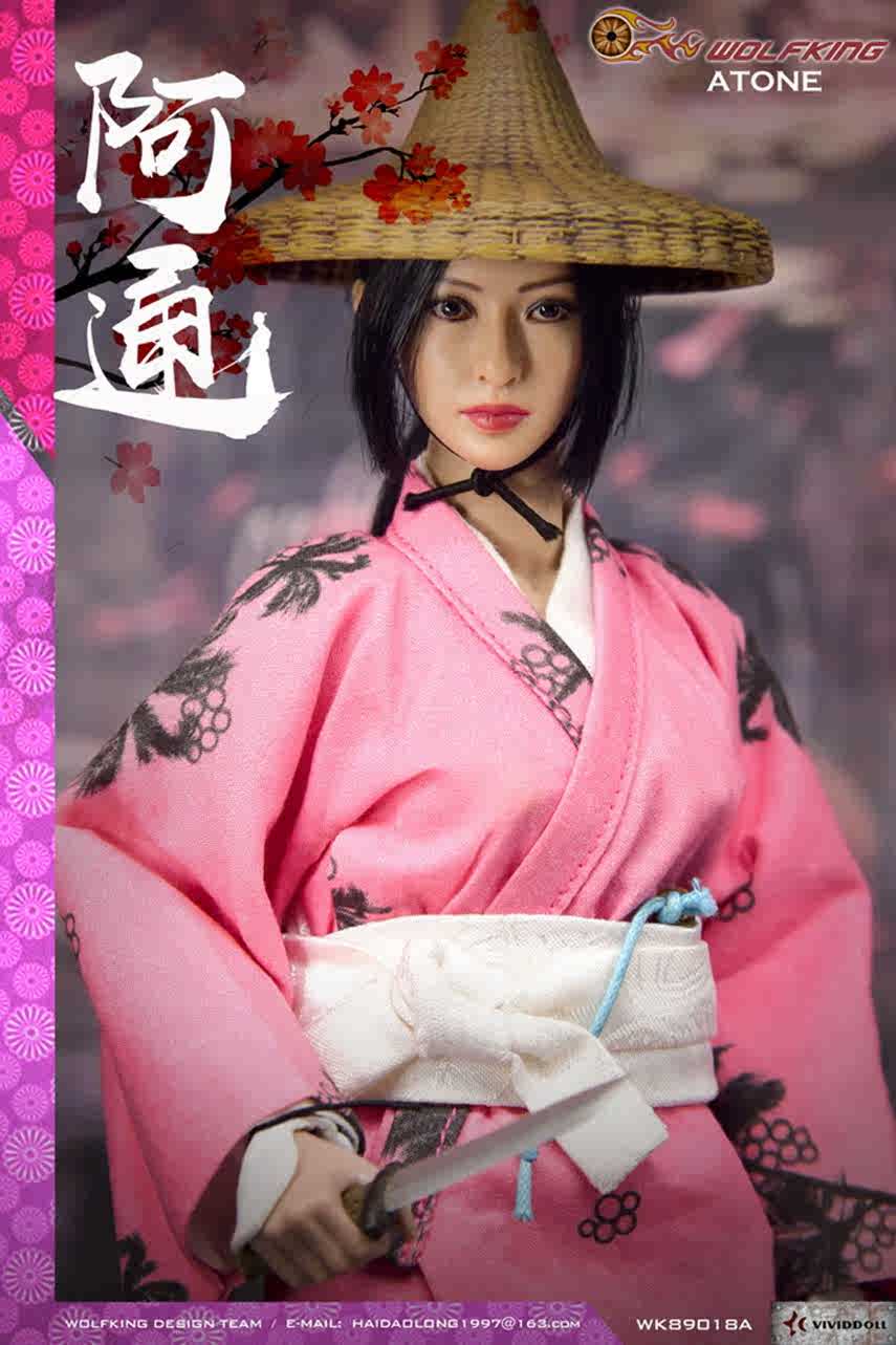 Wolfking 1 6女浪人 阿通日本武士可動人偶wk018a