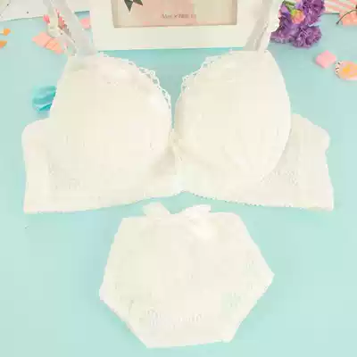 Summer solid color girl student small chest thick sexy underwear set Japanese underwear without steel ring bra