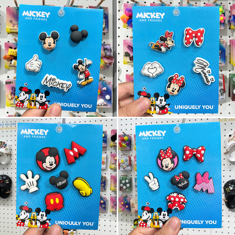 Crocs Shoe Charms Accessories Cartoon 3D Shoe Charms Suitable for Crocs Shoe Accessories Textured Shoe Charms Mickey