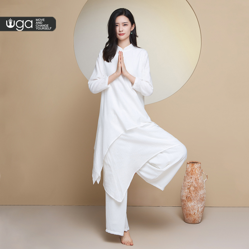 Youjia Yoga Clothing Set for Women, White, Loose Fit, Kundalini Meditation Healing Zen Clothing, Fasting Dance Rhythm Zen Clothing