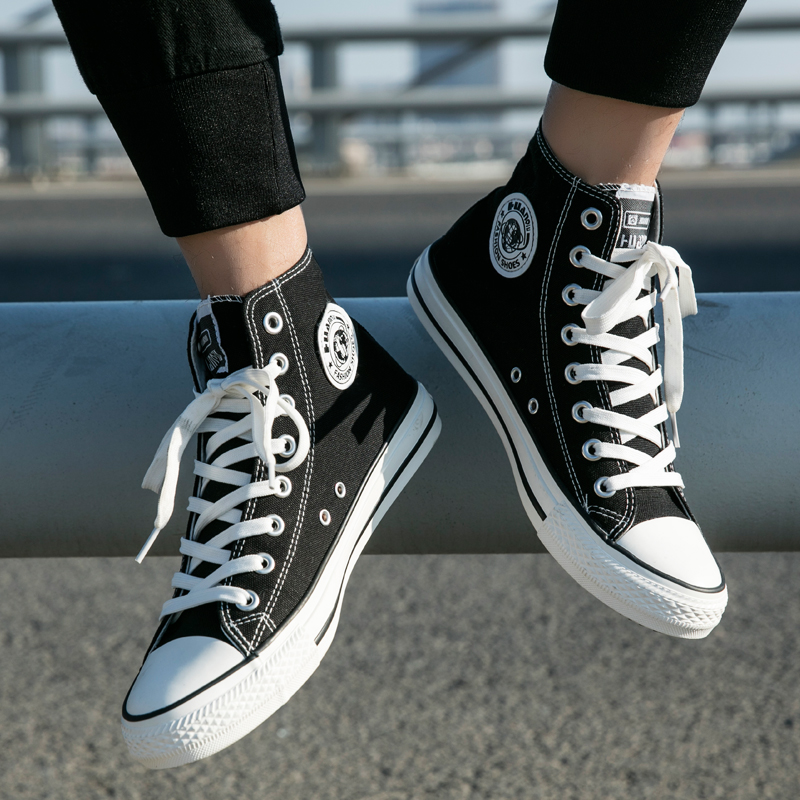 Universal high-top canvas shoes men's second cotton shoes casual shoes black 45 yards cloth shoes men's large size high-top shoes 46 yards