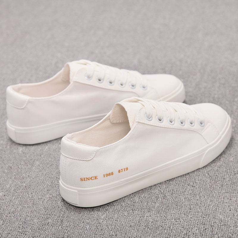 Human-based white canvas shoes men's low-top cloth shoes men's shoes students Leisure small white shoes sneakers Joker men's shoes