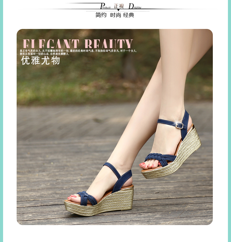 Belle pha lê khách mùa hè mới muffin dép nữ bohemian nền tảng cao gót giày của phụ nữ với dép nêm giày sandal nữ