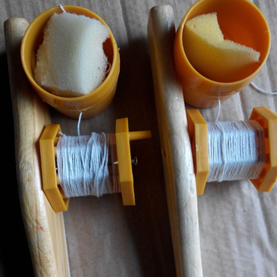 Woodworking tool wood ink bucket bamboo ink bucket with wire bamboo wood ink bucket slingline tool