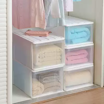 Bailu drawer type transparent storage cabinet Baby wardrobe underwear storage box Clothing finishing box storage cabinet