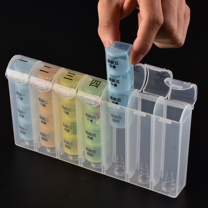 100 Dew Self-Pop-up 28 G Pill Case Portable Kit Mini Medicine Case Split travel Drug containing box