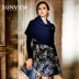 thương hiệu quầy Sunview Shangyo cao cấp của phụ nữ mùa đông mới lớn ve áo dệt kim áo len áo len 