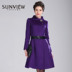 Sunview Shangyo quầy thương hiệu cao cấp của phụ nữ mùa đông len mới áo khoác mỏng 