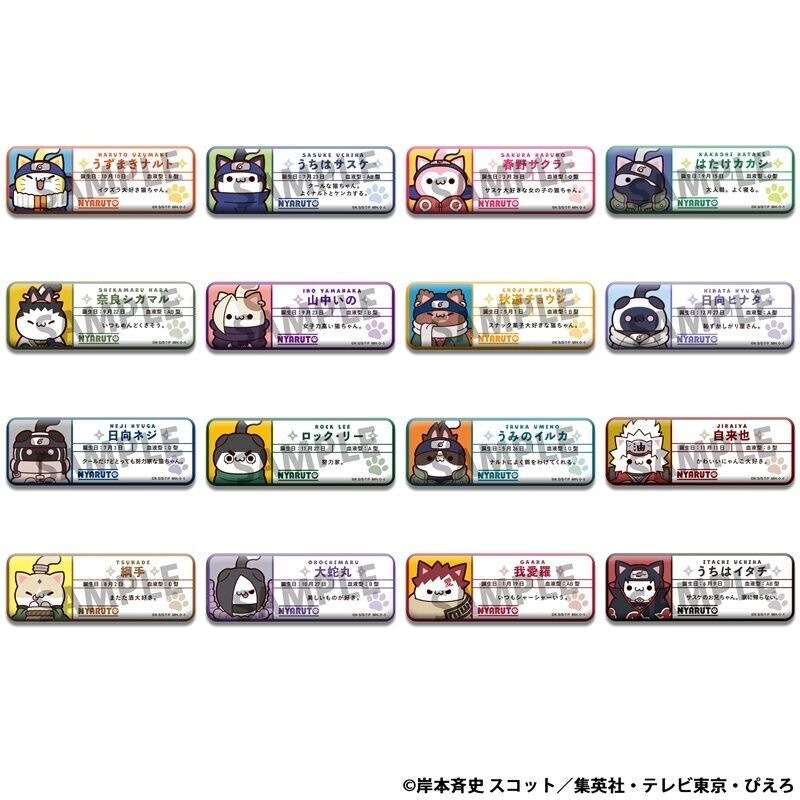 【Authentic in Stock】Naruto Meow Nameplate Blind Box Naruto Uchiha Sasuke