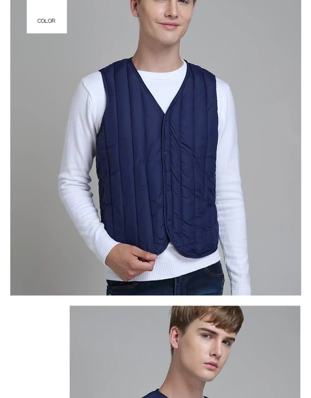 Áo vest cotton nam trẻ trung size lớn dày ấm Bên trong mặc áo vest mỏng trung niên