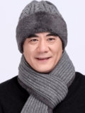 Удерживающая тепло демисезонная вязаная шапка для пожилых людей, ветрозащитный шерстяной шарф, для среднего возраста, увеличенная толщина
