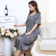 200Jin [Jin is equal to 0.5 kg] mother summer dress 2019 new plus fat plus size middle-aged and elderly women's summer short-sleeved skirt