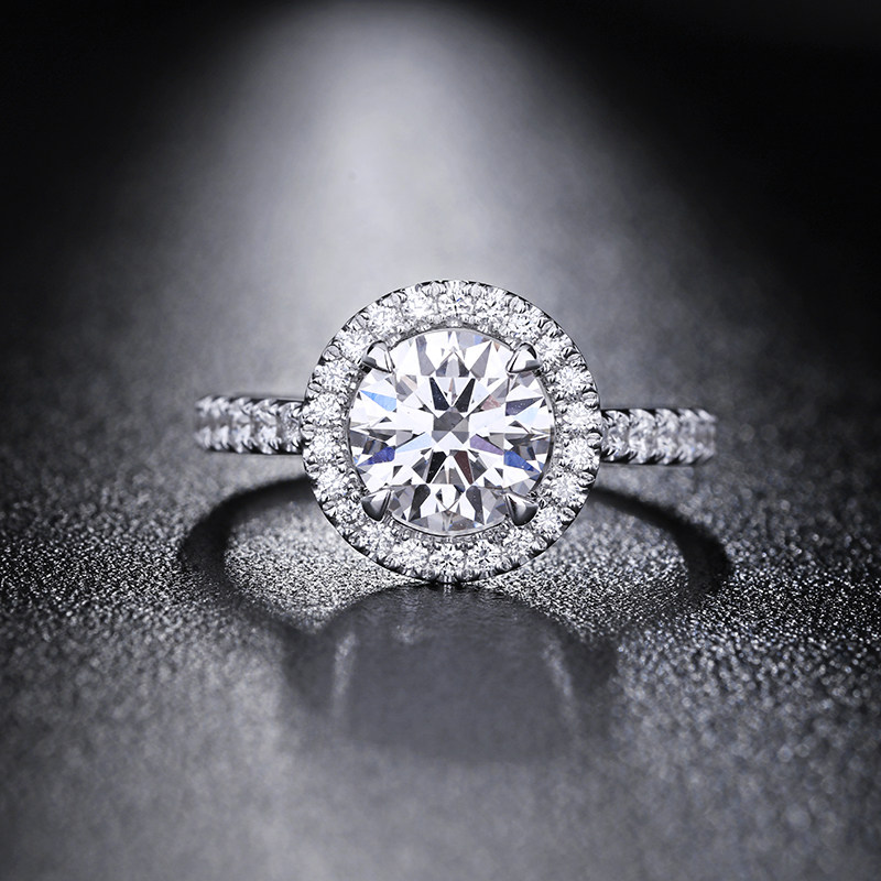 Mid-tanartisan Classic surround inlaid GIA1 56 Clay coursework wedding diamond ring 18K inlaid diamond ring