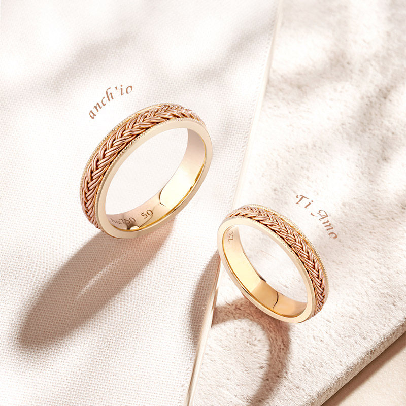 Zhongtan Craftsman language (special metal craft)Italian imported hand-woven craft features K gold ring