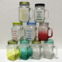Cock Cup Mason Cup Handle Cup Drink Cup Handle Glass Drink Bottle Straw Drink Cup