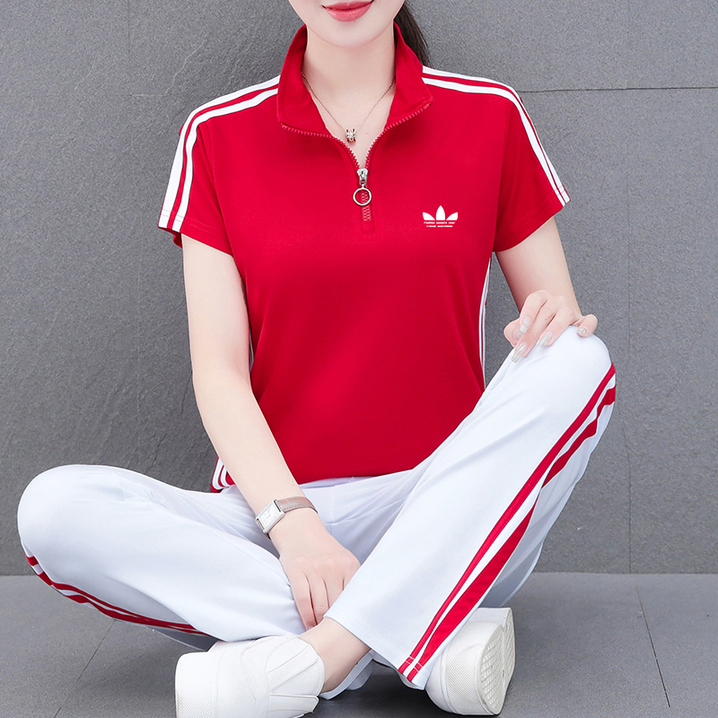 Clover Vip Sports Suit for Women, Summer 2025 New Stylish and Youthful Dance Set, Fashionable Two-Piece Set for Group Purchase