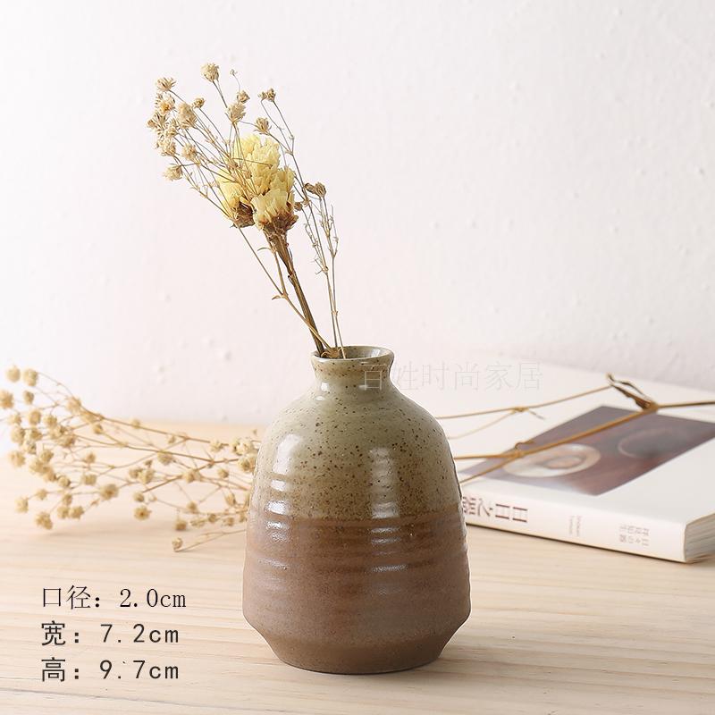 Bình gốm retro đồ đá hoa trang trí hoa nước hoa phong cách Nhật Bản hoa khô chèn phòng khách lối vào trang trí nhà - Vase / Bồn hoa & Kệ chậu trồng cây trong nhà