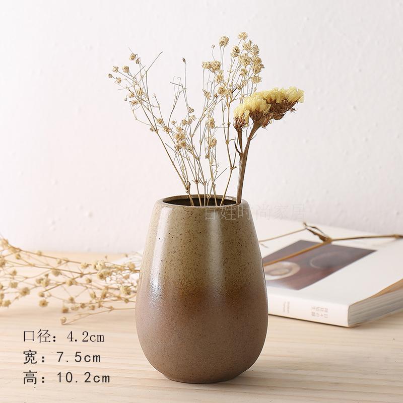 Bình gốm retro đồ đá hoa trang trí hoa nước hoa phong cách Nhật Bản hoa khô chèn phòng khách lối vào trang trí nhà - Vase / Bồn hoa & Kệ chậu trồng cây trong nhà