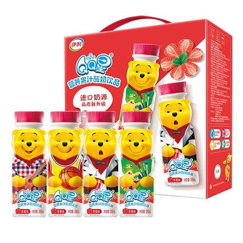 伊利 QQ Star Nutrition Juice йогурт напиток клубничный вкус детского роста завтрак на завтрак официальный флагманский магазин официальный веб -сайт