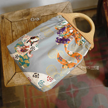 Small Paris homemade Japanese style wood handle retro and style Prostitute Carry-on Bag 100 Lady Sail Bag