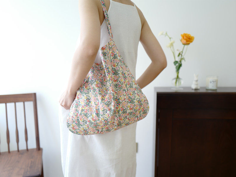 Little Paris homemade 2020 summer small floral gentle messenger shoulder bag girl cloth bag pure cotton bag ins